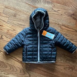 Cat & Jack Black Long Sleeve PufferJacket size 12M